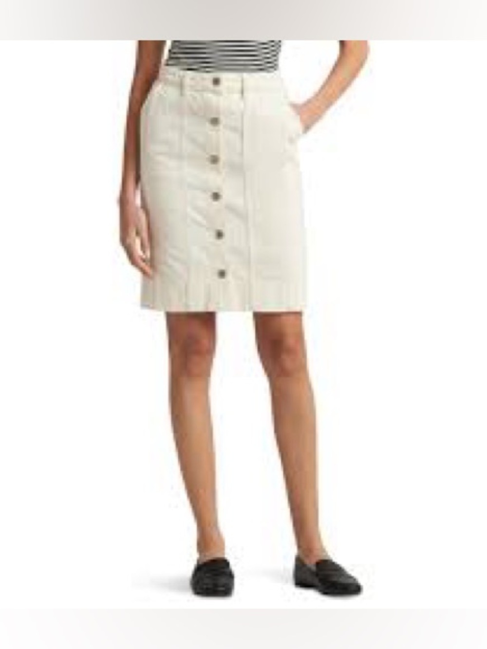 Lauren Ralph Lauren denim mascarpone cream wash pencil mini skirt